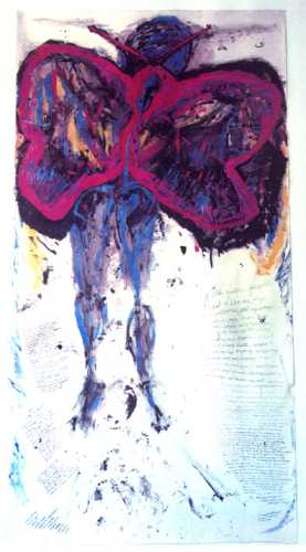 "I  Fear People Don't Want to Love Me, They Want to Collect Me," 1998, 145 x 45 in.